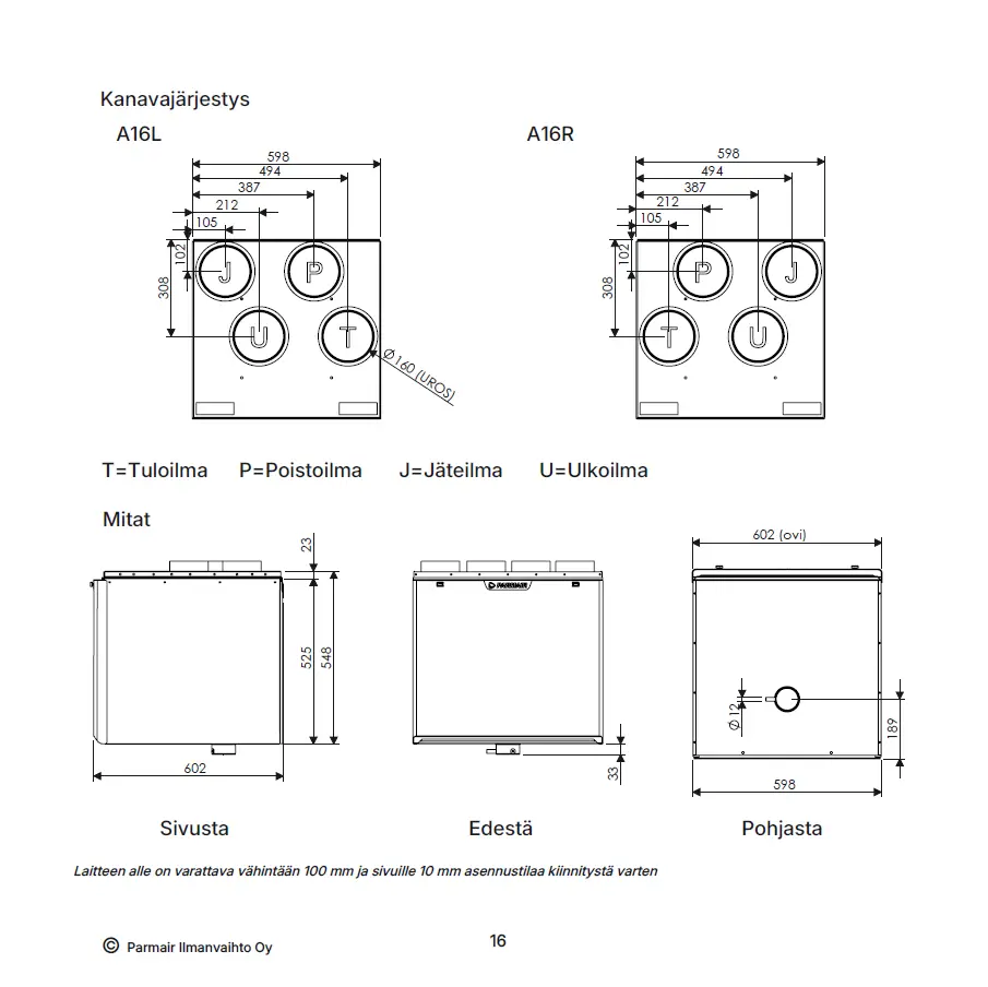 Parmair Alvari – A16 Adapter® Parmair Eximus Jr, Kx (vm. -2005) - Image 7